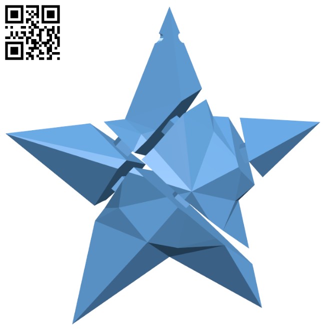 Xmas Fragmented Star H001439 file stl free download 3D Model for CNC and 3d printer