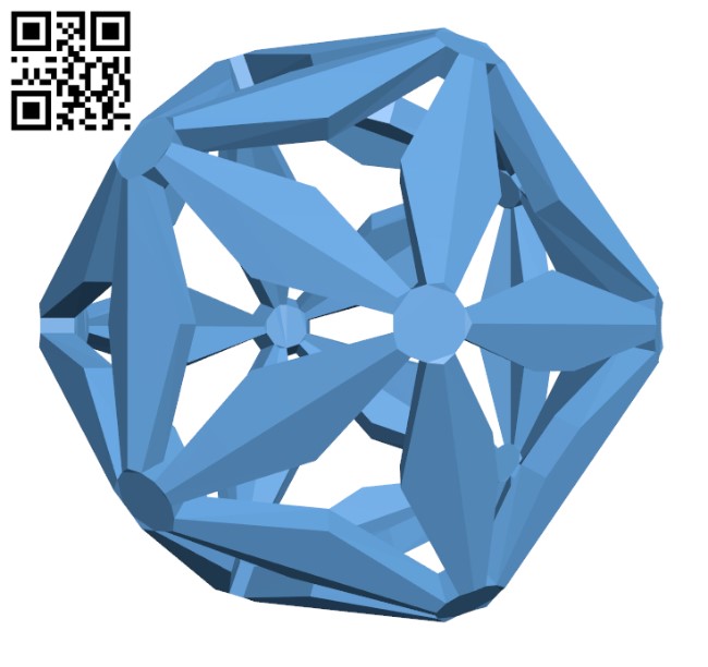Xmas Low poly 3D snowflake H001734 file stl free download 3D Model for CNC and 3d printer
