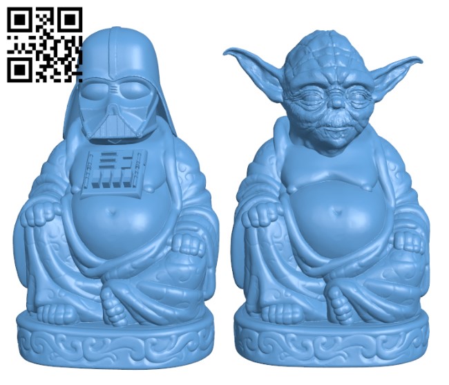 Yoda & Darth Vader - Pop Buddhas H002036 file stl free download 3D Model for CNC and 3d printer