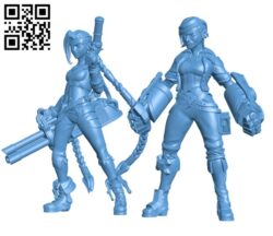 Arcane Jinx and Vi – League of Legends H002480 file stl free download 3D Model for CNC and 3d printer