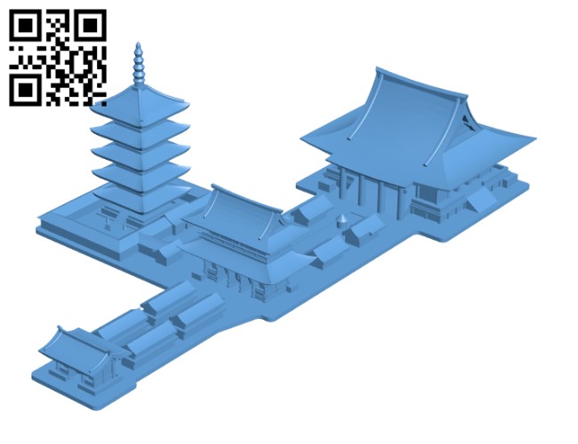 Asakusa Senso-ji Temple H002423 file stl free download 3D Model for CNC and 3d printer