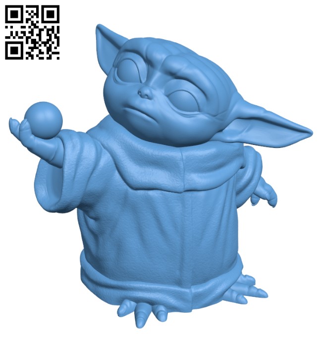 Baby yoda with ball H002638 file stl free download 3D Model for CNC and 3d printer