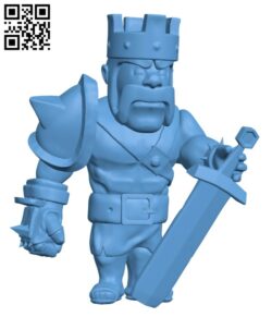 Barbarian King – Clash Of Clans H003200 file stl free download 3D Model for CNC and 3d printer