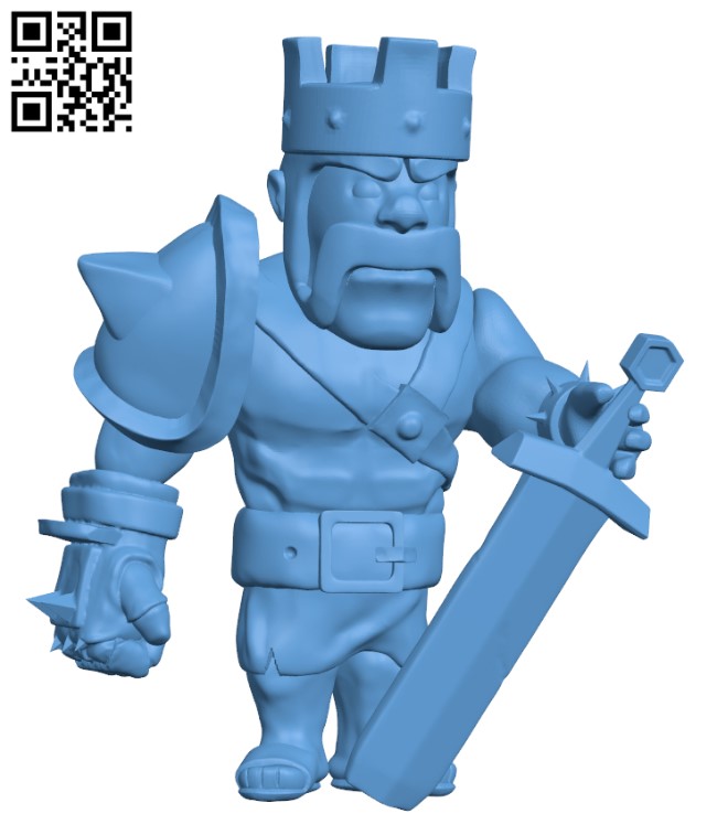 Barbarian King - Clash Of Clans H003200 file stl free download 3D Model for CNC and 3d printer