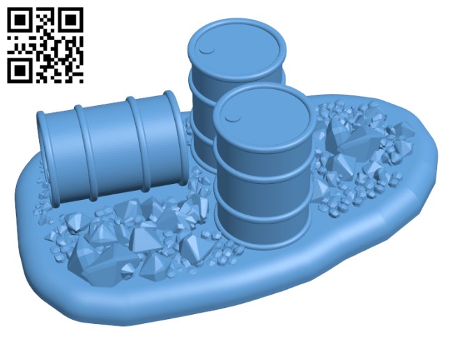 Barrels on Base H003169 file stl free download 3D Model for CNC and 3d printer