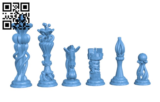 Chess Set H002605 file stl free download 3D Model for CNC and 3d printer