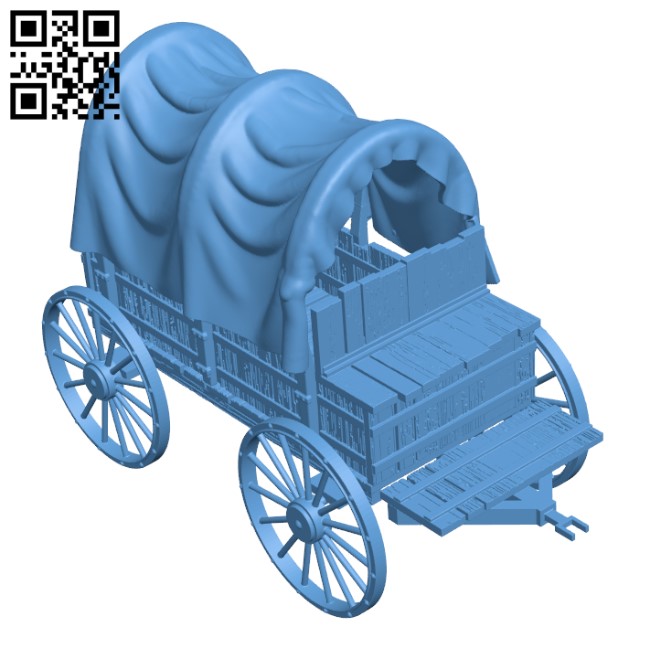 Covered wagon H002547 file stl free download 3D Model for CNC and 3d printer