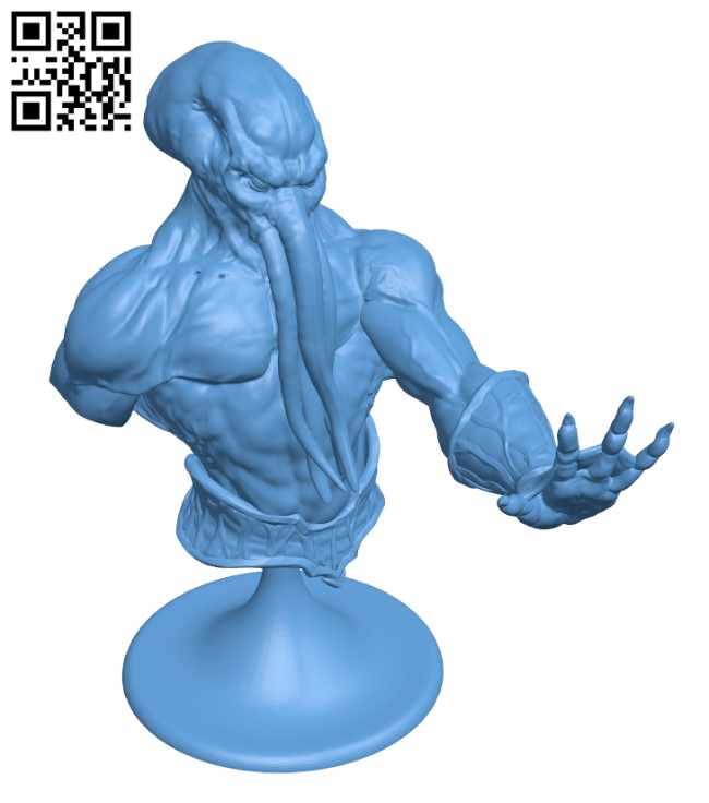 Cthulhid bust H002785 file stl free download 3D Model for CNC and 3d printer