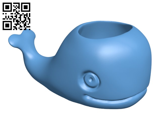 Cute whale planter H002720 file stl free download 3D Model for CNC and 3d printer