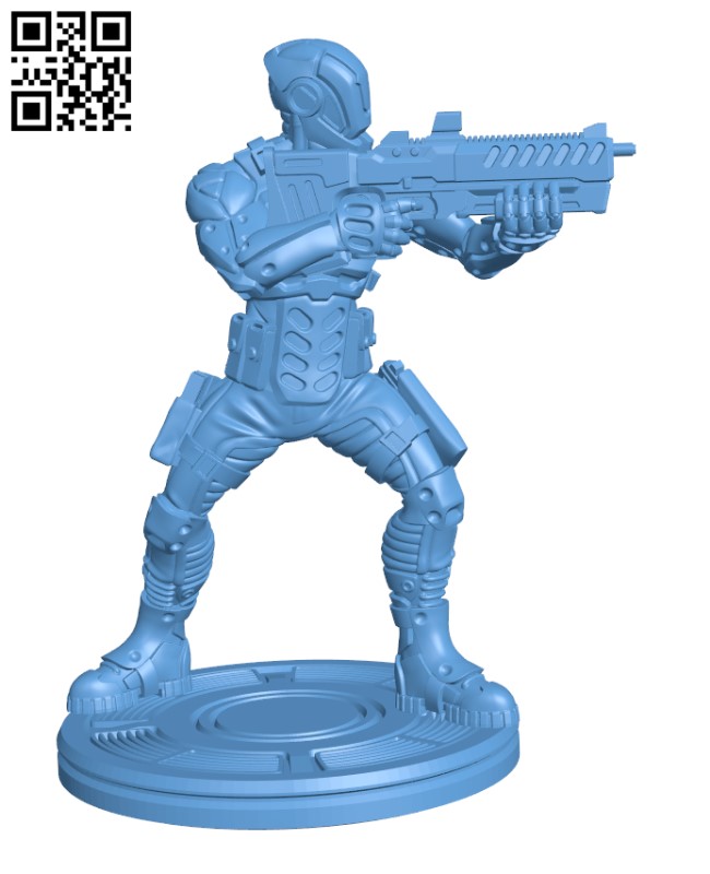 Cyberpunk soldier H003021 file stl free download 3D Model for CNC and 3d printer
