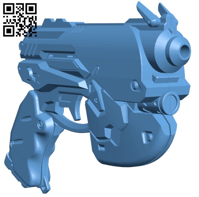 D.va Pistol Overwatch - Gun H003088 file stl free download 3D Model for CNC and 3d printer