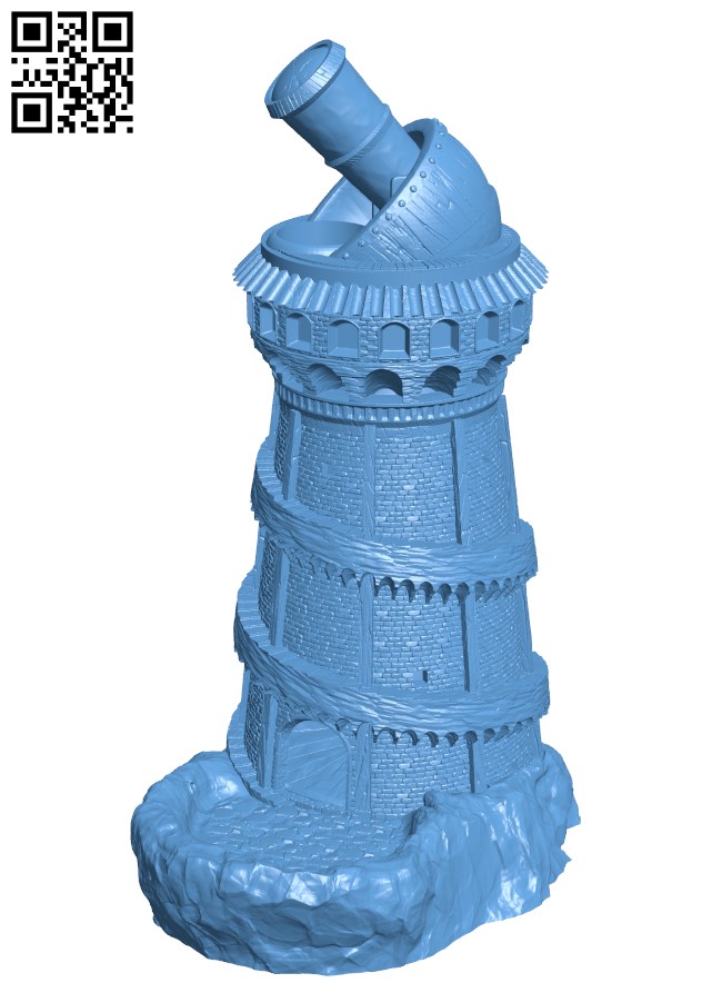 Dice Tower - The Observatory H003089 file stl free download 3D Model for CNC and 3d printer