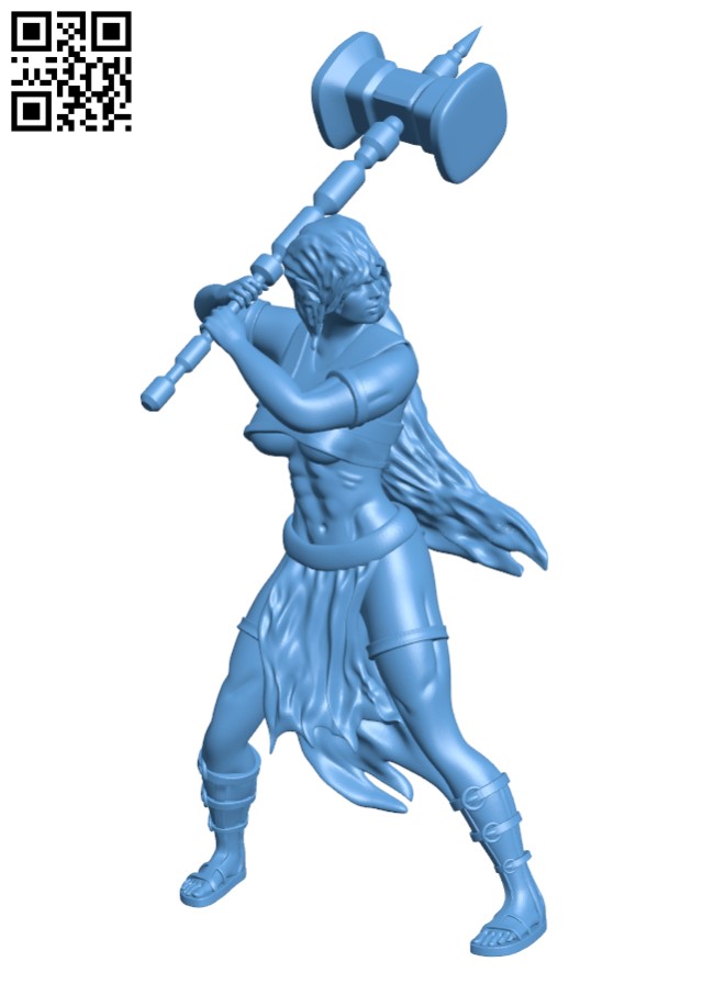 Drow Barbarian H003174 file stl free download 3D Model for CNC and 3d printer
