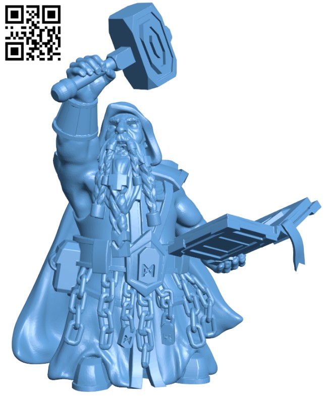 Dwarf Rune Master - Kingdoms of the Deep H002495 file stl free download 3D Model for CNC and 3d printer