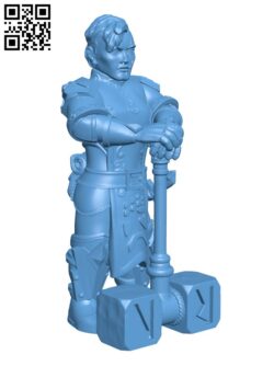 Dwarf warrior girl H002848 file stl free download 3D Model for CNC and 3d printer