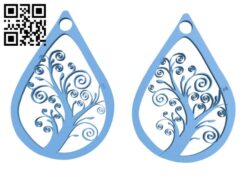 Earrings or pendant H002371 file stl free download 3D Model for CNC and 3d printer