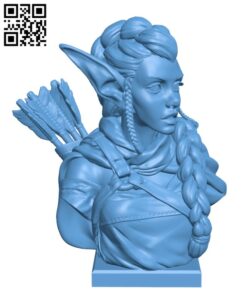 Elf Archer Bust H002792 file stl free download 3D Model for CNC and 3d printer