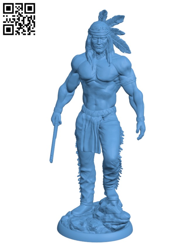 Elite Native American Warrior H002973 file stl free download 3D Model for CNC and 3d printer