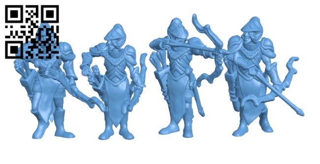 Elven Archers Set H002338 file stl free download 3D Model for CNC and 3d printer