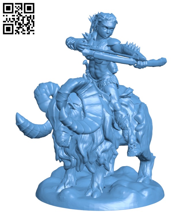 Female Barbarian Rider H002612 file stl free download 3D Model for CNC and 3d printer