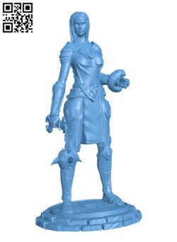 Female human paladin H002556 file stl free download 3D Model for CNC and 3d printer