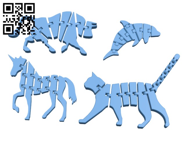 Flexi animals H003056 file stl free download 3D Model for CNC and 3d  printer – Free download 3d model Files