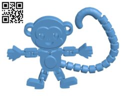 Flexi articulated monkey H002676 file stl free download 3D Model for CNC and 3d printer
