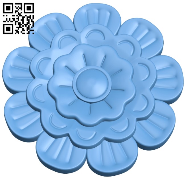 Flower pattern A006740 download free stl files 3d model for CNC wood carving