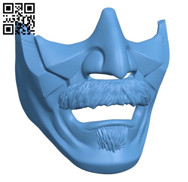 For Honor - Kensei mask Menpo H002339 file stl free download 3D Model for CNC and 3d printer