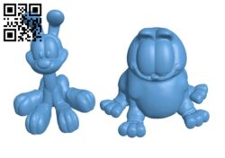 Garfield and Odie H002795 file stl free download 3D Model for CNC and 3d printer