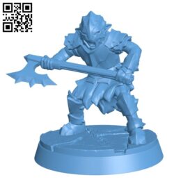 Goblin with large axe H002614 file stl free download 3D Model for CNC and 3d printer