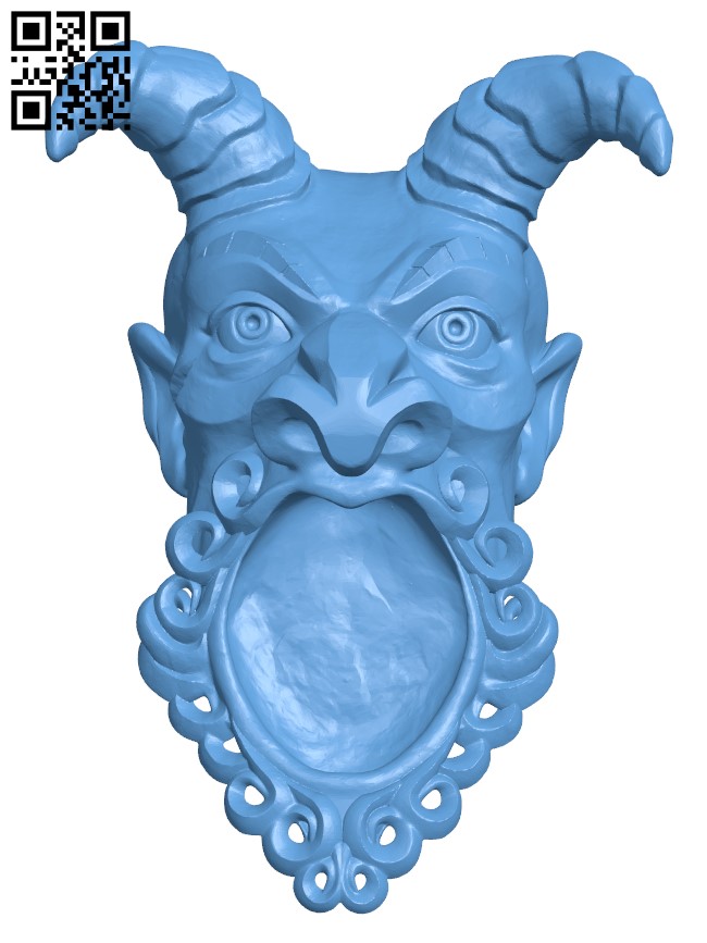 Green demon head H003144 file stl free download 3D Model for CNC and 3d printer