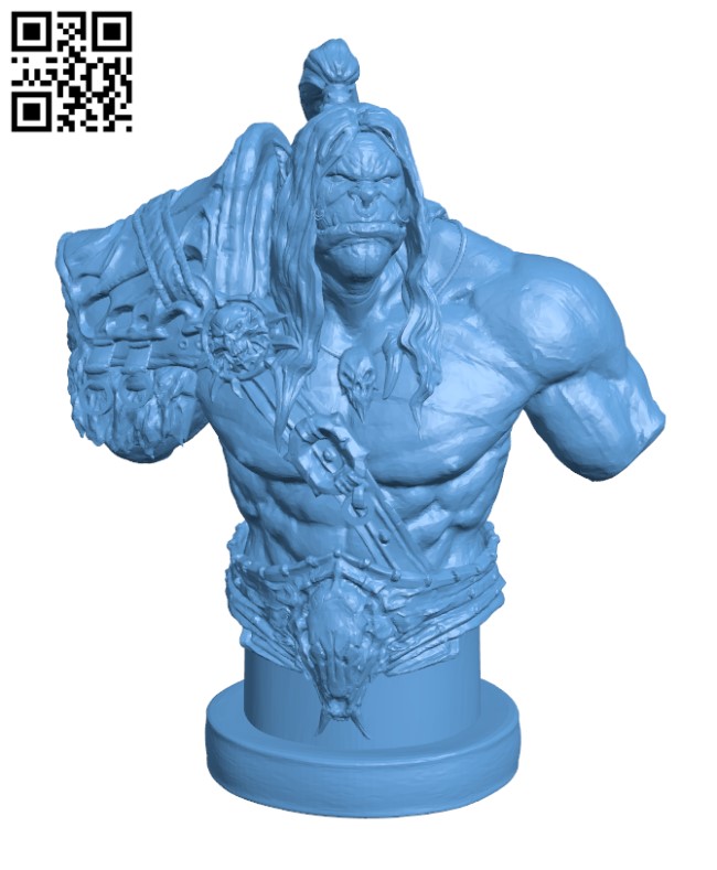 Grommash Hellscream Bust H002341 file stl free download 3D Model for CNC and 3d printer
