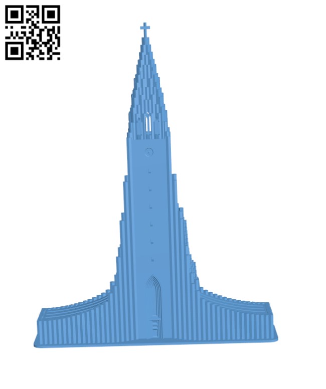 Hallgrimskirkja - Iceland H002731 file stl free download 3D Model for CNC and 3d printer