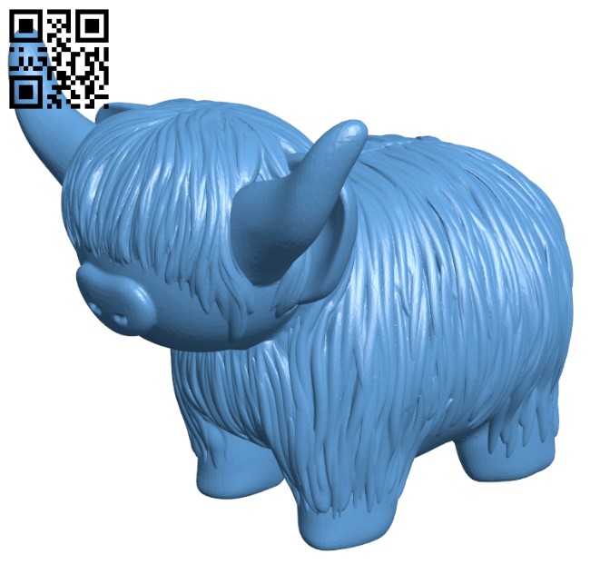 Highland Cow H003205 file stl free download 3D Model for CNC and 3d printer