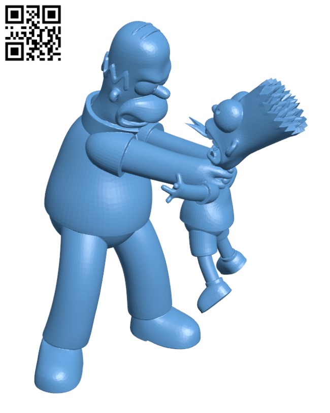 Homer and Bart H002680 file stl free download 3D Model for CNC and 3d printer