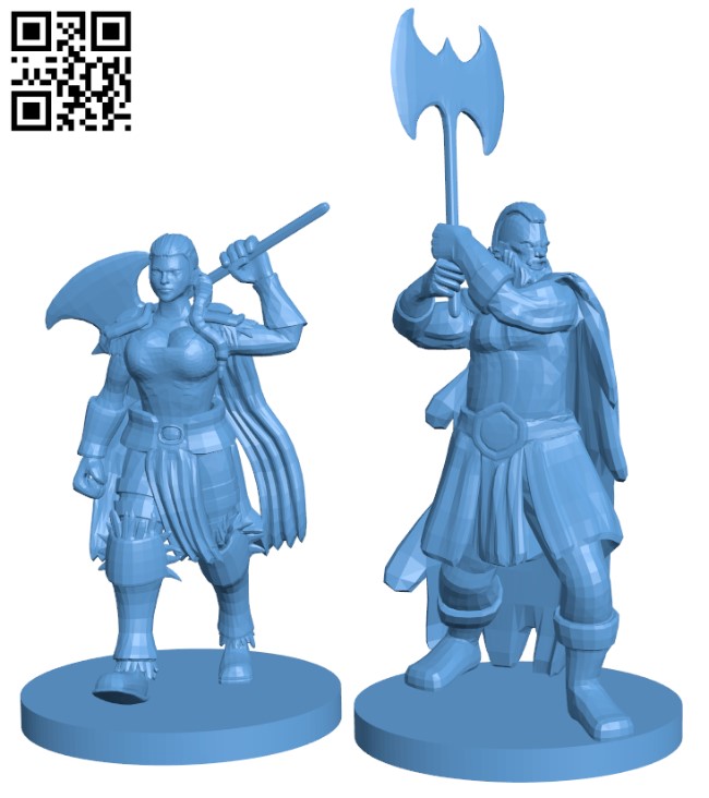 Human Barbarian H002504 file stl free download 3D Model for CNC and 3d printer