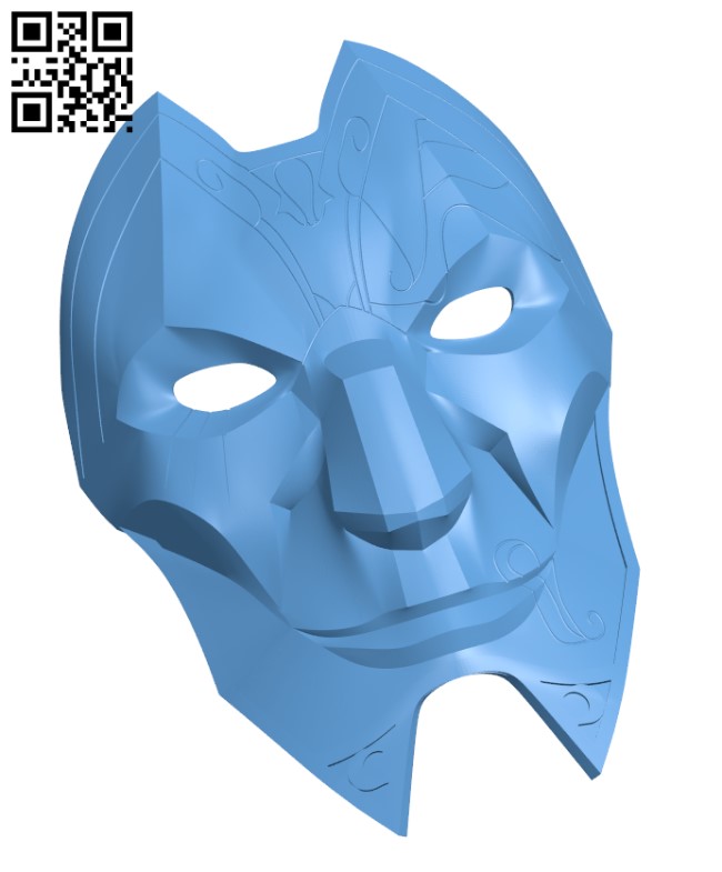 Jhin's Mask from League of Legends H002440 file stl free download 3D Model for CNC and 3d printer