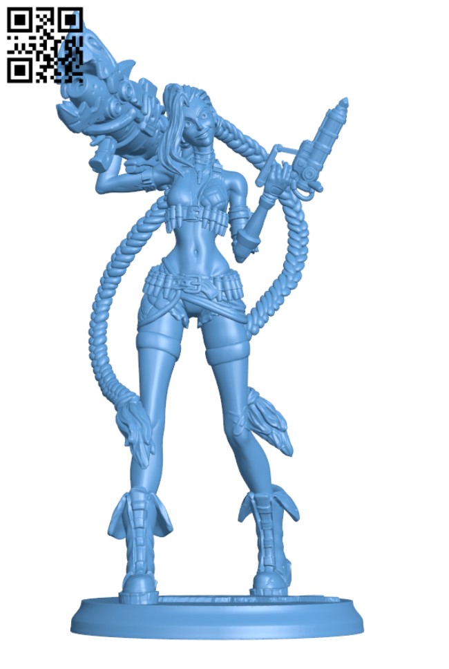 Jinx - League of Legends H002506 file stl free download 3D Model for CNC and 3d printer