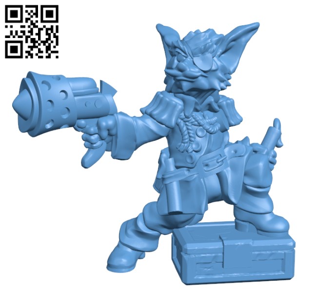 Krepis Nex - Space Pirate Furry Bounty hunter H002443 file stl free download 3D Model for CNC and 3d printer