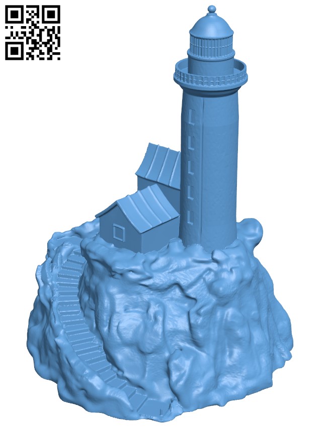 Lighthouse on a rock H003238 file stl free download 3D Model for CNC and 3d printer