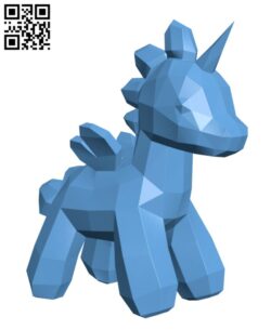 Low Poly Unicorn H002446 file stl free download 3D Model for CNC and 3d printer