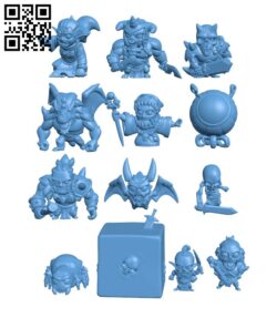 Masmorra dice monsters H002447 file stl free download 3D Model for CNC and 3d printer