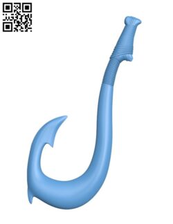 Maui’s magical fish hook from the movie Moana H002689 file stl free download 3D Model for CNC and 3d printer