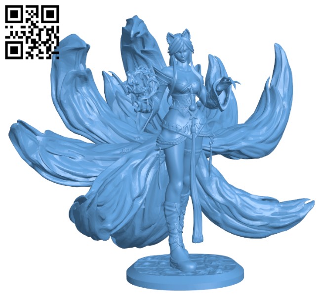 Miss Ahri - League of Legends H002628 file stl free download 3D Model for CNC and 3d printer