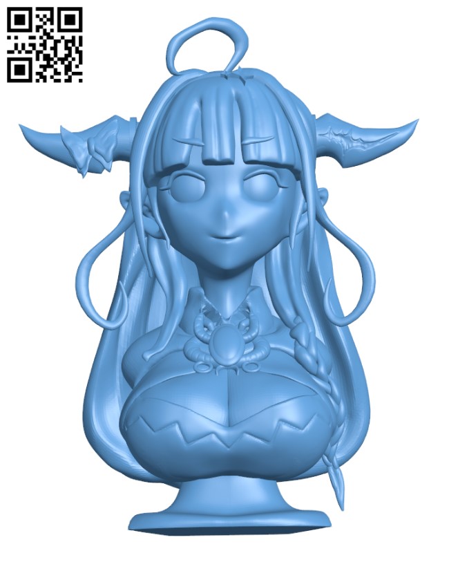 Miss Kiryu Coco bust H002512 file stl free download 3D Model for CNC and 3d printer