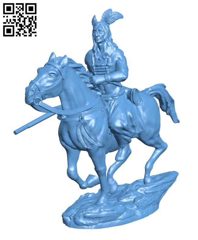 Native American Western Rider H003066 file stl free download 3D Model for CNC and 3d printer