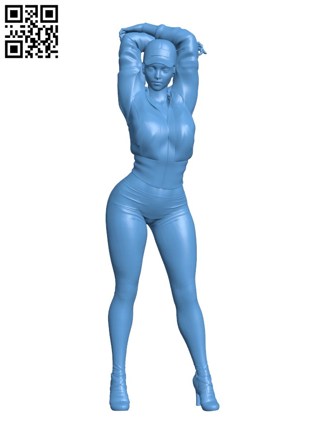Nice girl in a baseball cap H002631 file stl free download 3D Model for CNC and 3d printer
