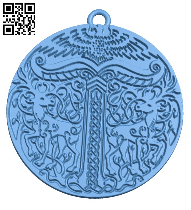 Pendant Viking Irminsul H002819 file stl free download 3D Model for CNC and 3d printer