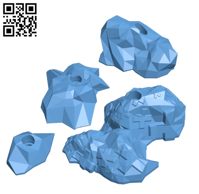 PolyRocks - Climbing holds H002518 file stl free download 3D Model for CNC and 3d printer